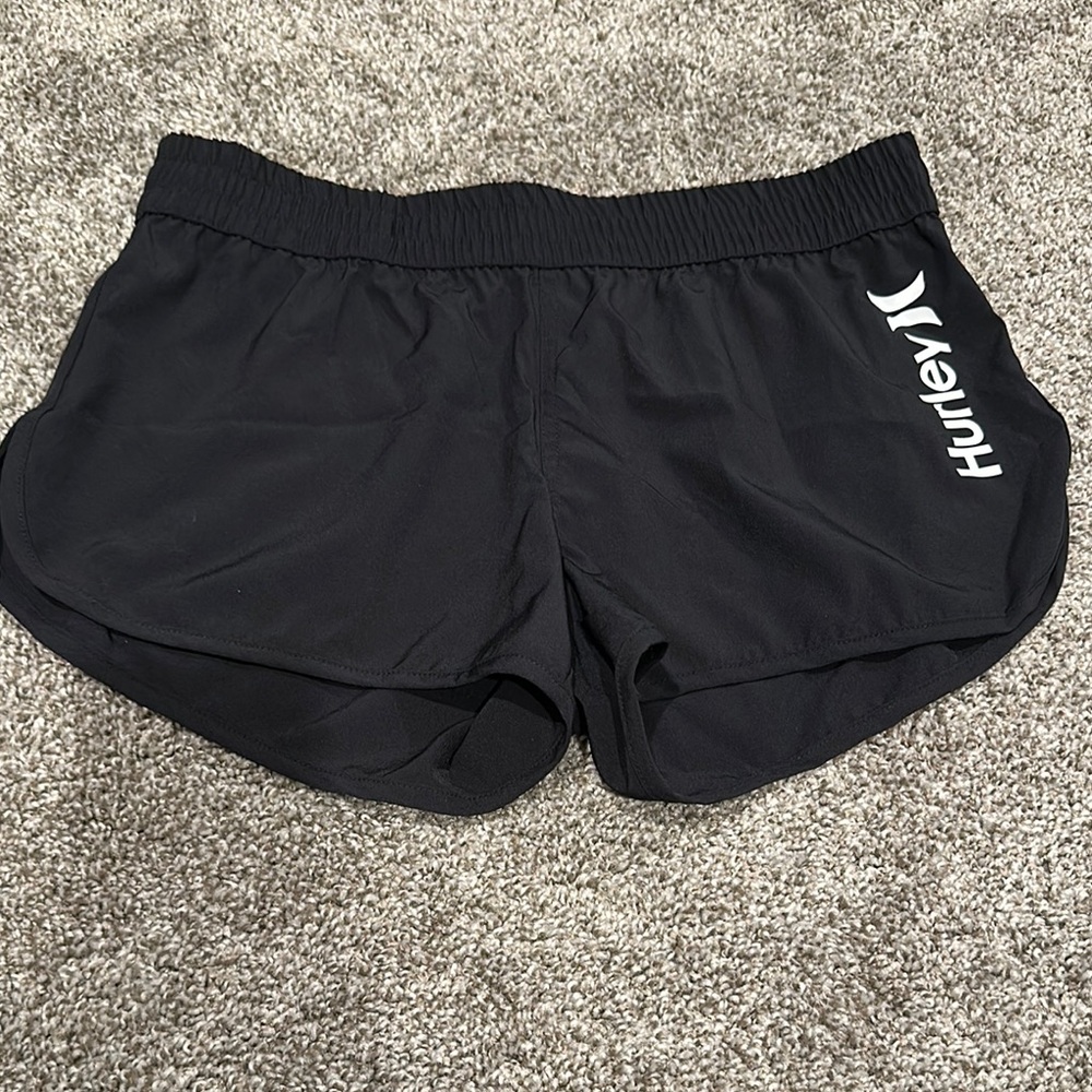 Hurley Black Athletic Shorts Lightweight Elastic Waist